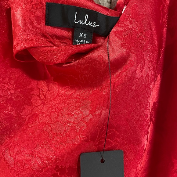 ❤️🥂Lulu’s Prosecco Toasts Red Floral Jacquard Mini Dress - XS 🥂❤️ - Picture 14 of 14